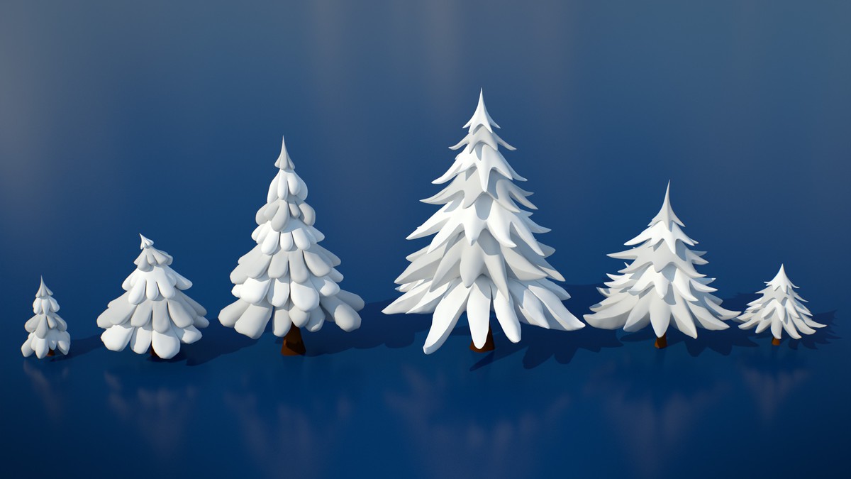 Stylized Lowpoly Winter City Asset Pack