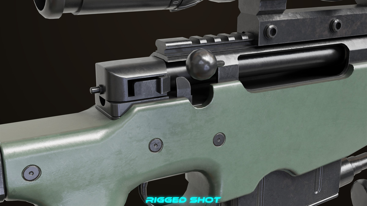 Sniper Rifle 03 Green URP HDRP Textures
