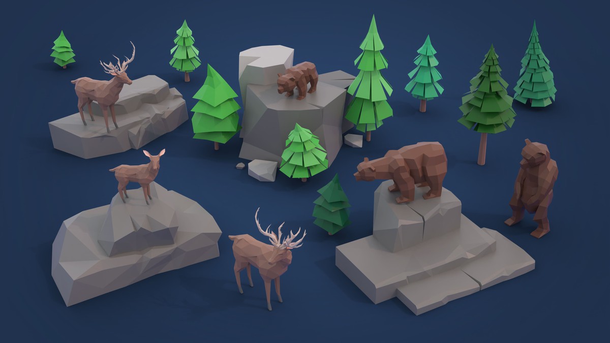 Village - Low Poly 3D Models Pack
