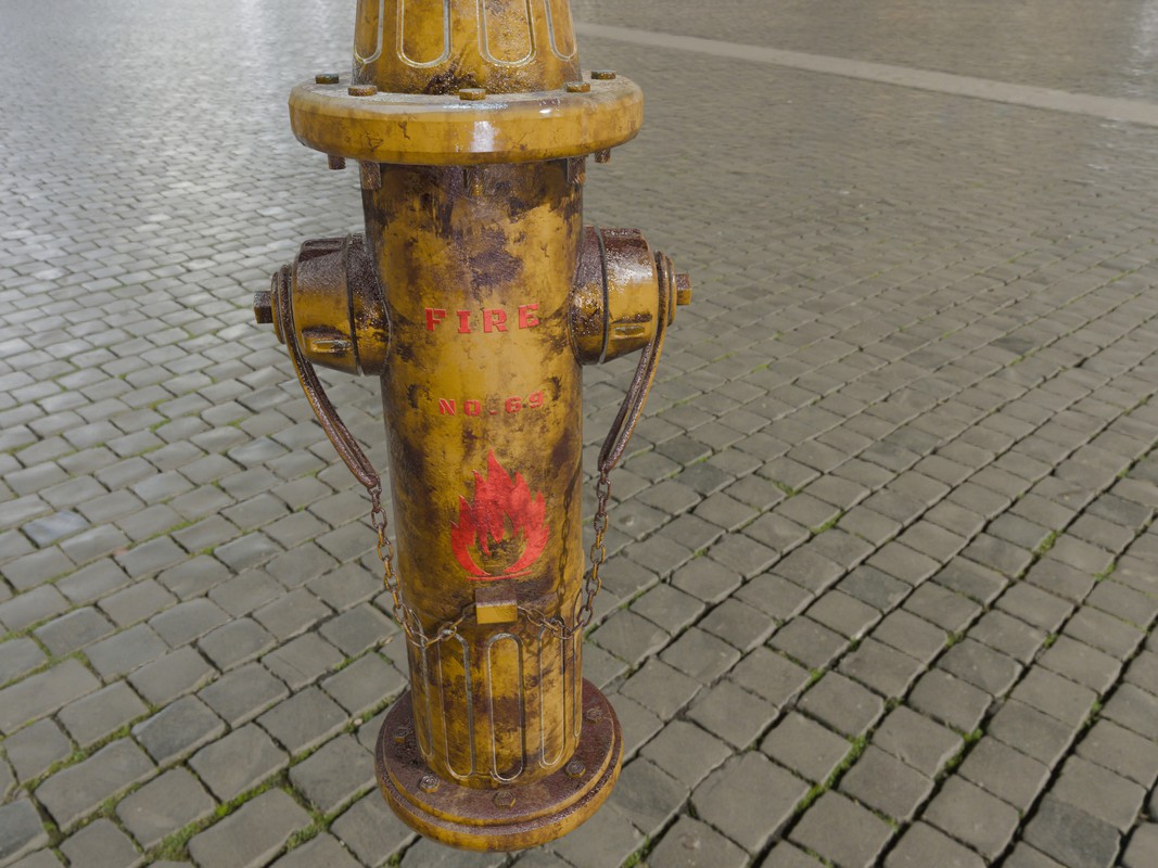 Low Poly Fire Hydrant - 3 Texture Variants Pack