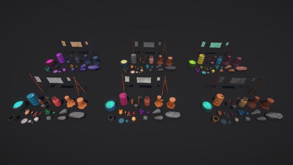 Magical Polygon Props(with Burn & Reveal FX)