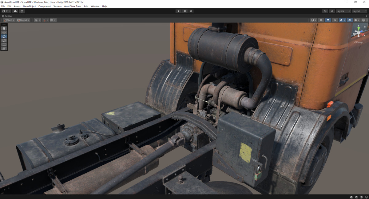 Rigged Construction Truck Vehicle