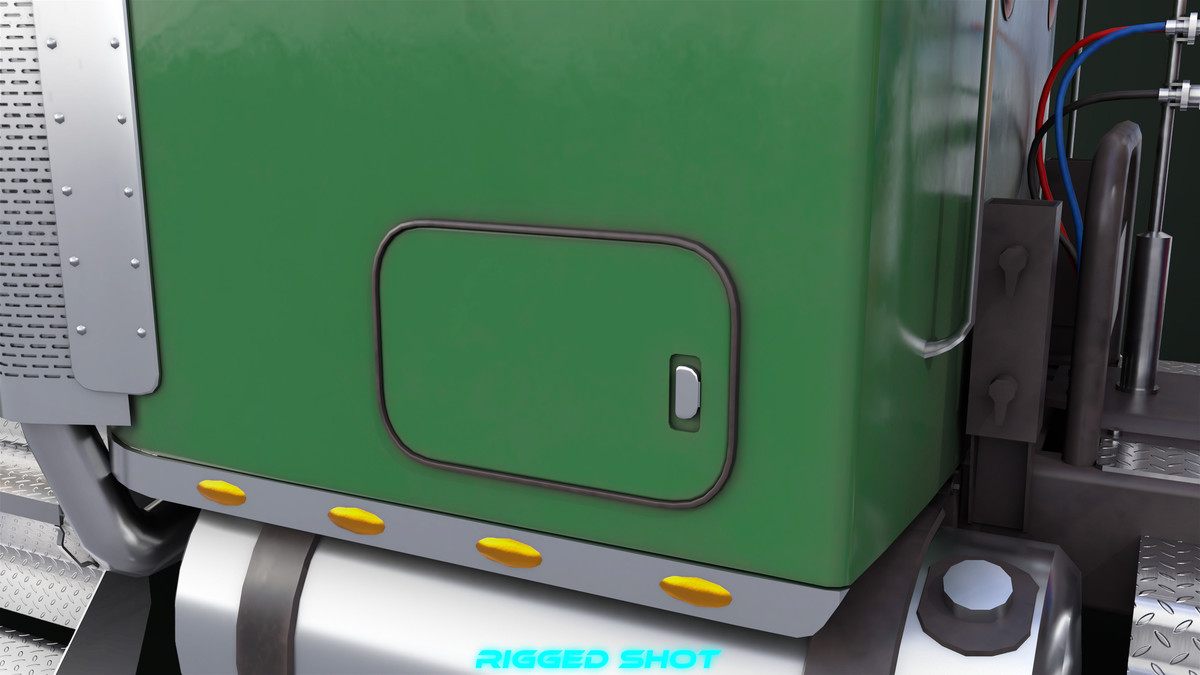 Truck 07 Log Trailer Green Version URP HDRP Textures