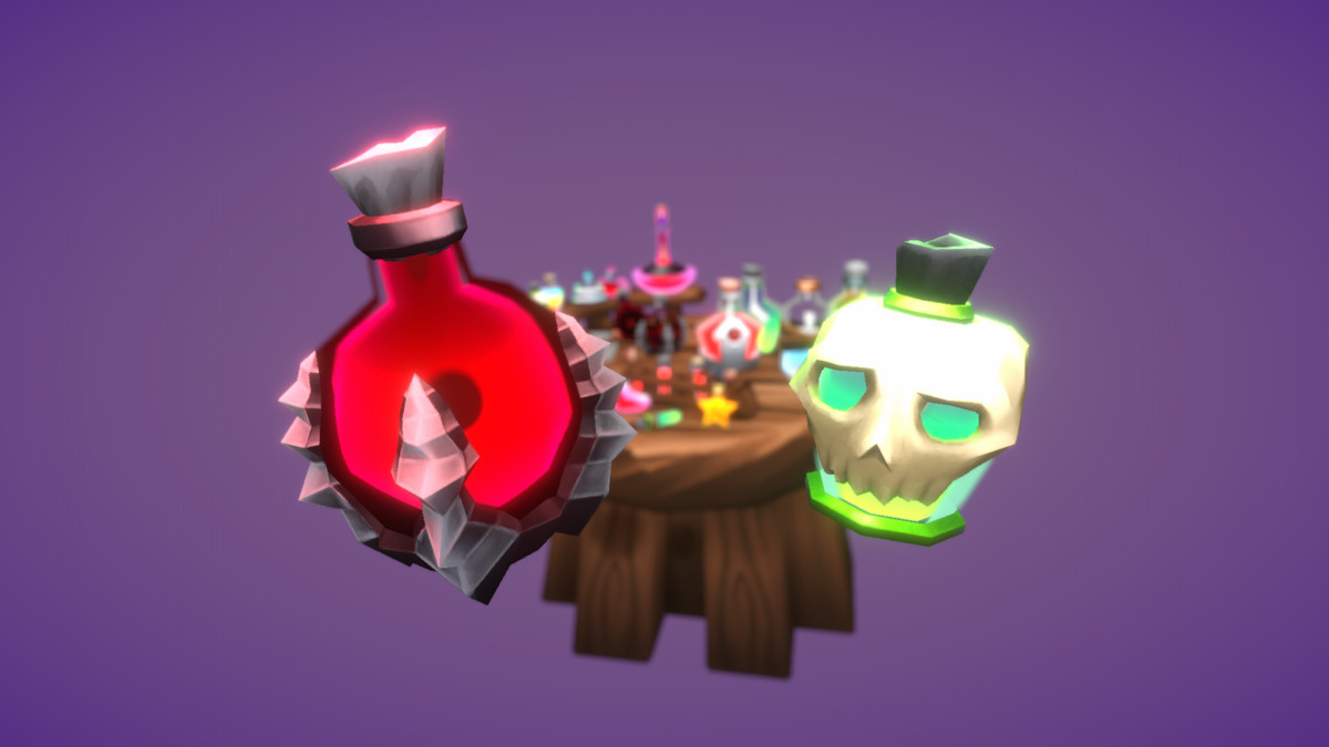 Stylized Potions Pack - 110 Colors | Liquid Physics | URP + Built-in