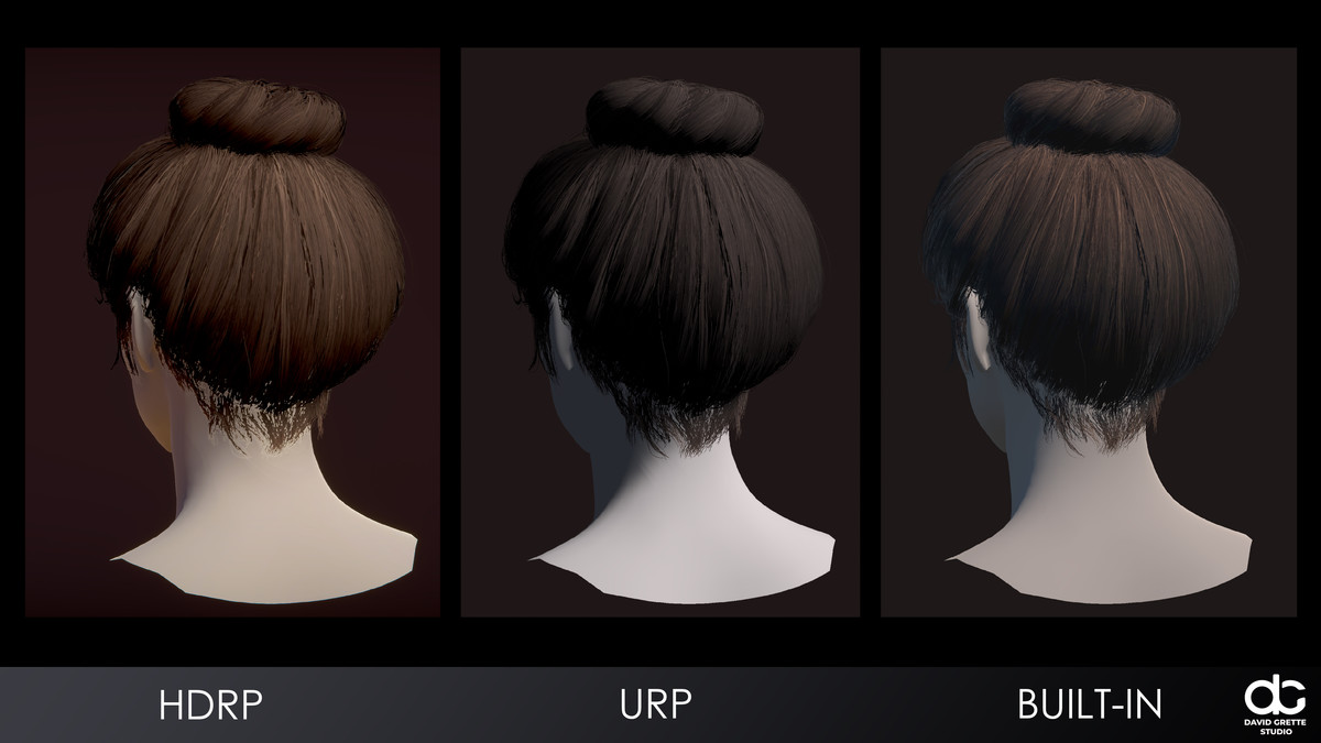 Realistic female hairstyles, pack #1 | Rigged hair, game-ready, low-poly