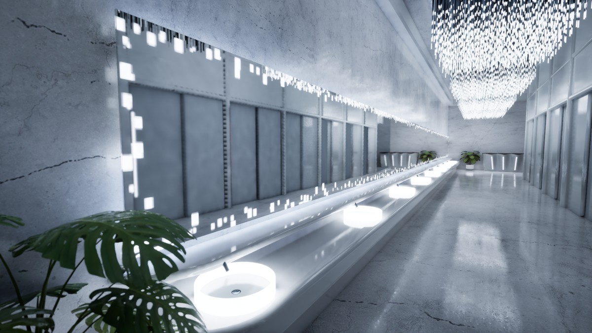 Futuristic Restroom – Sci-Fi Interior