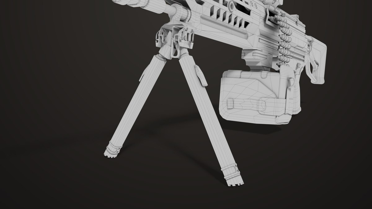 Machine Gun 14 Black URP HDRP Textures