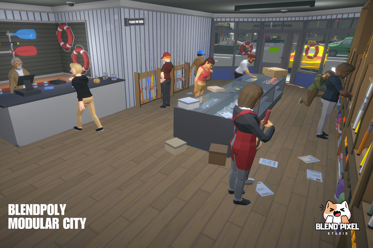 BlendPoly Modular City - Low Poly Assets