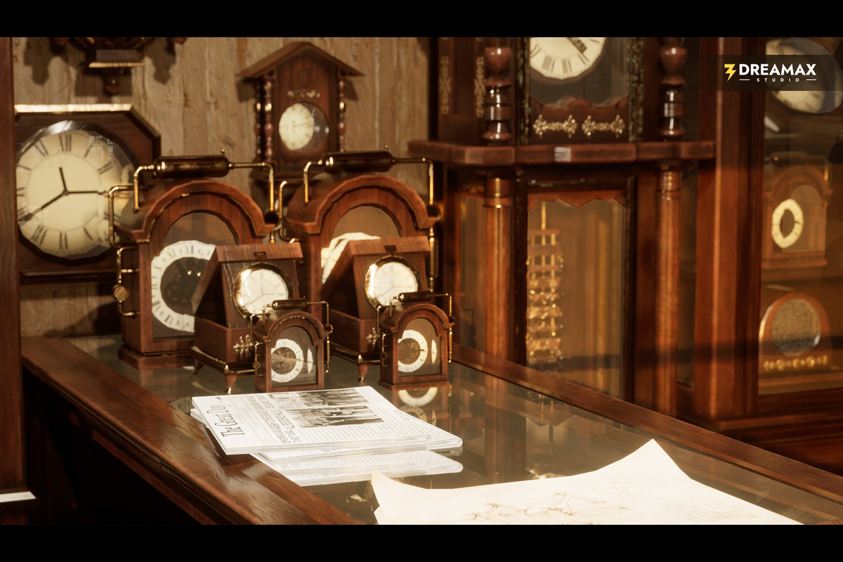 Victorian Clock Shop - Antique Clockmaker's Workshop Interior Vol. 1
