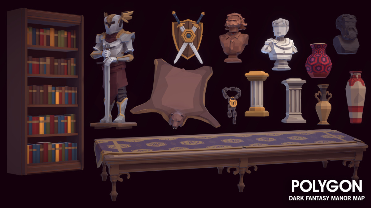 POLYGON - Dark Fantasy Manor Map by Synty