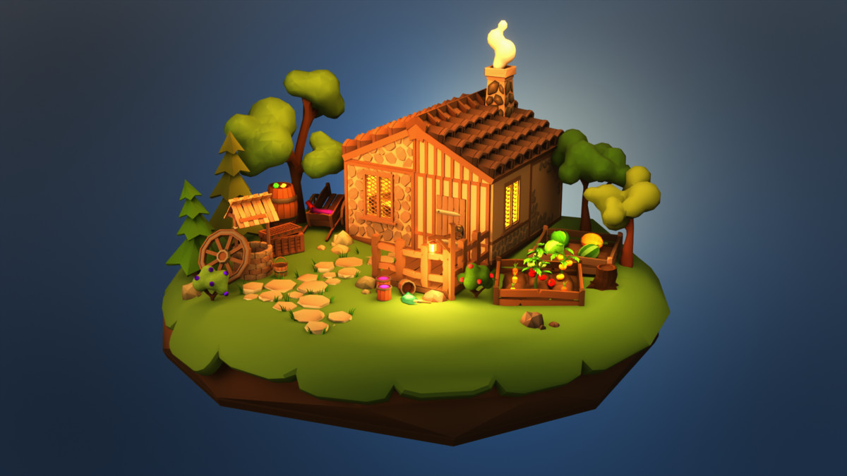 Low Poly 3D Medieval Town Assets