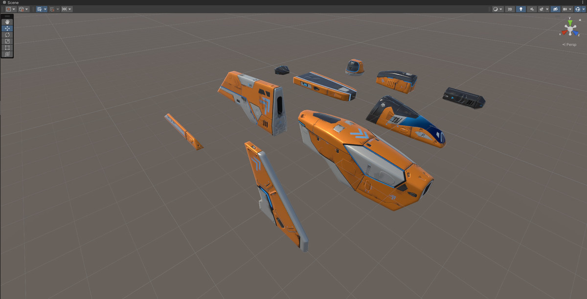 Sci-Fi Modular Spaceship Meteor Mantis