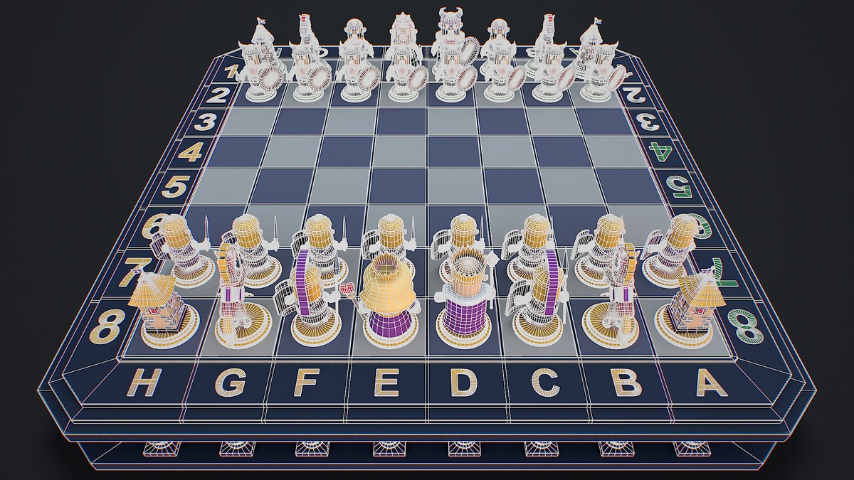 Chess game ready 3d model