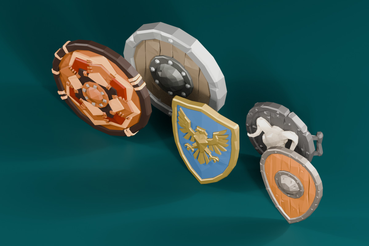 Low Poly Stylized Medieval Weapons & Shields