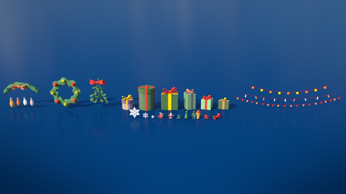 Stylized Lowpoly Winter City Asset Pack