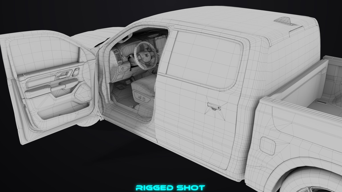 Pickup Truck 03 Grey and White URP HDRP Textures