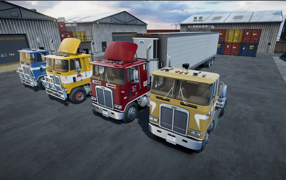 80s cabover with refrigerated trailer