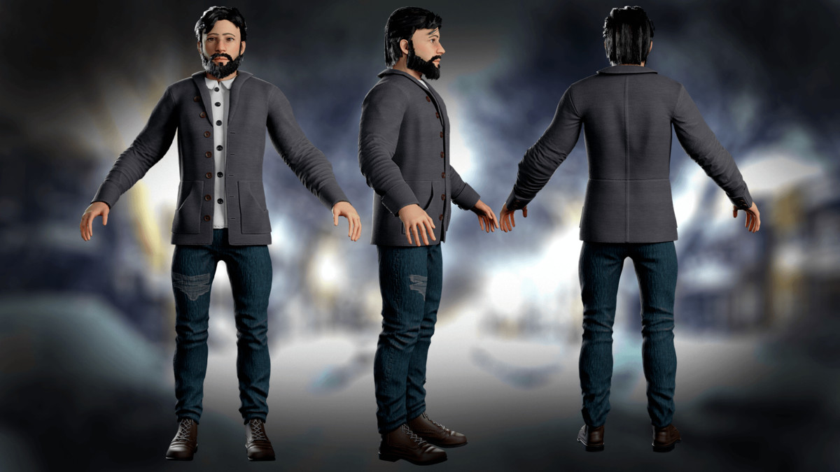 Office Winter Man – Modular Game Character
