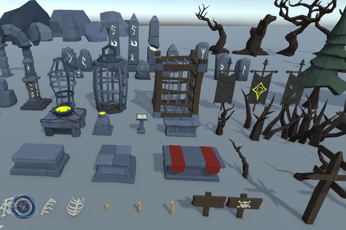 Low Poly Dark Fantasy Forest, Chapel & Ruins – RPG Environment Kit