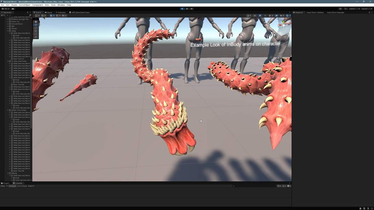 Necroid Worm: a monster worm character for horror games