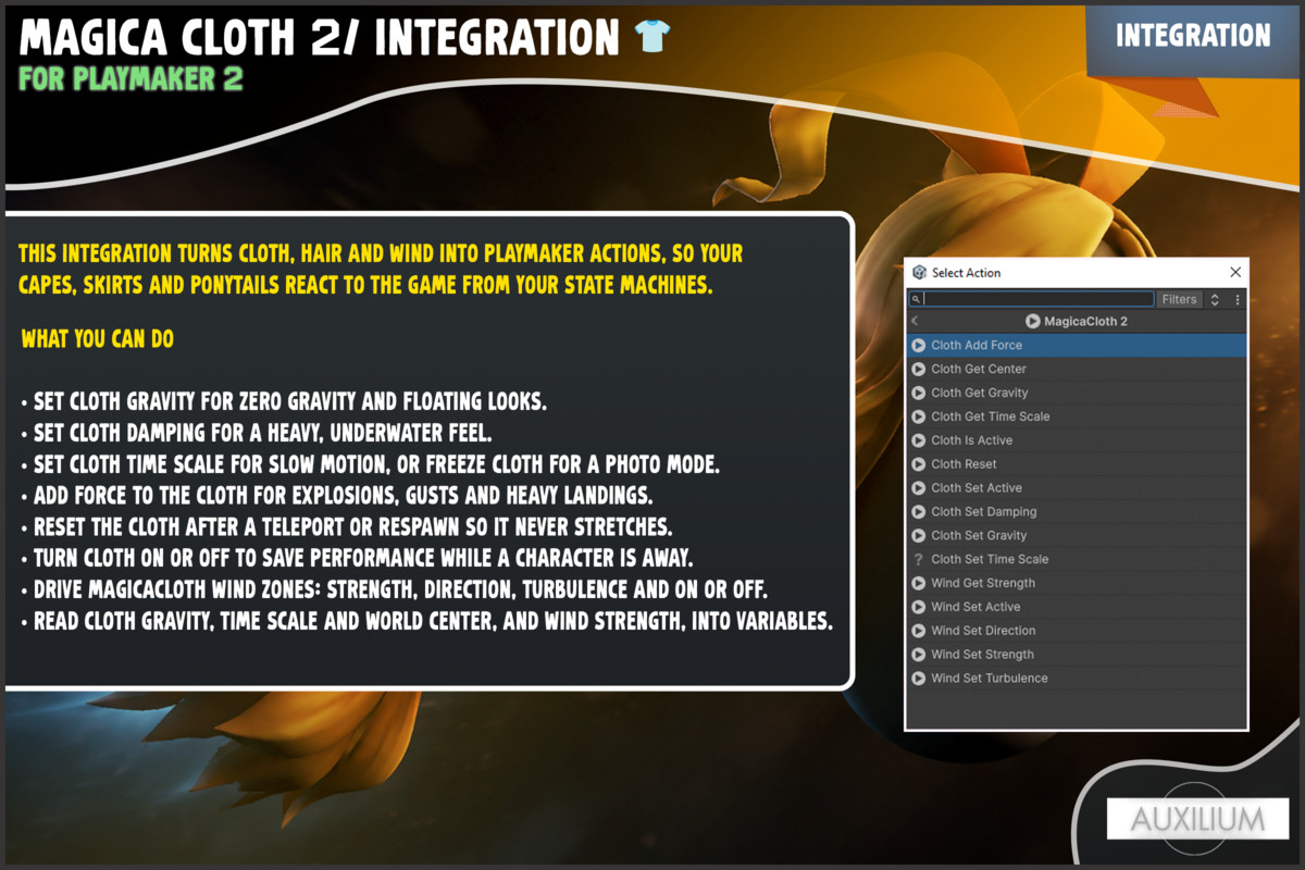 Magica Cloth 2 Integration for PlayMaker 2