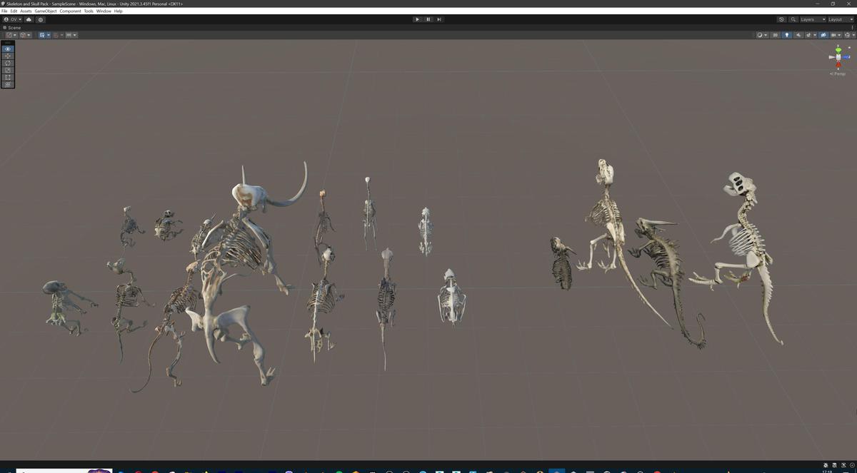 Ultimate Skeleton and Skull Pack. Game-ready low-poly assets