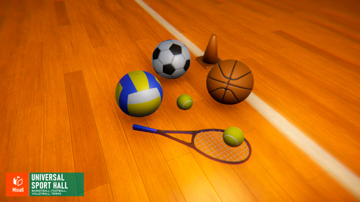 Universal sport hall - basketball, football, volleyball, tennis