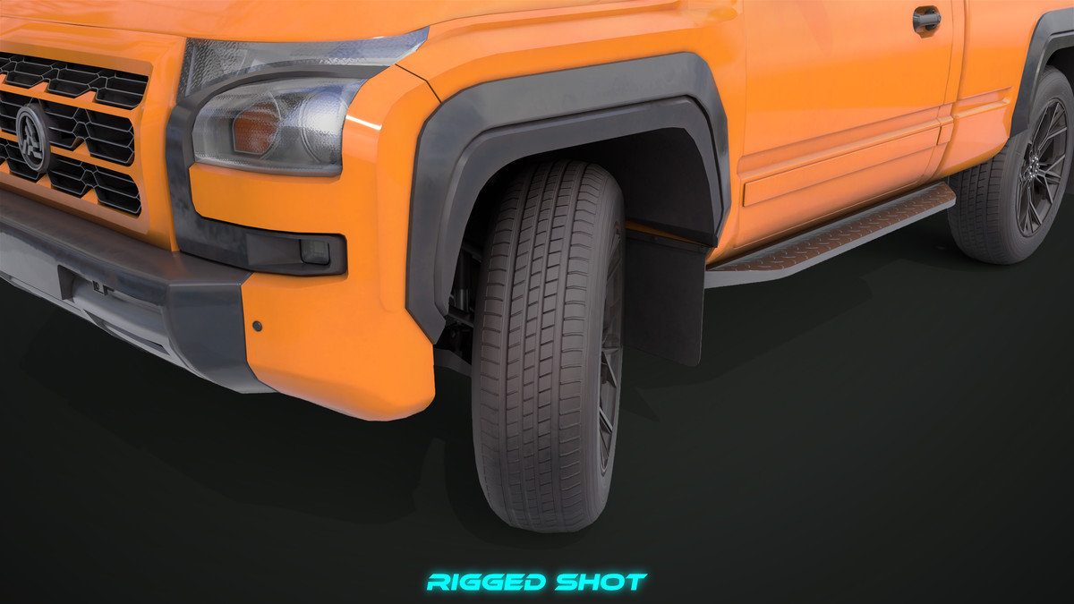 Pickup Truck01 Orange URP HDRP Textures