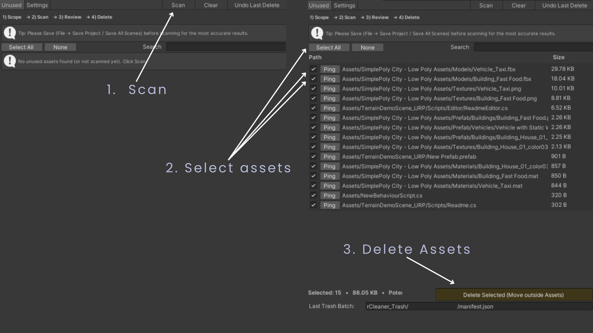 rCleaner - Project Cleaner & Unused Asset Remover