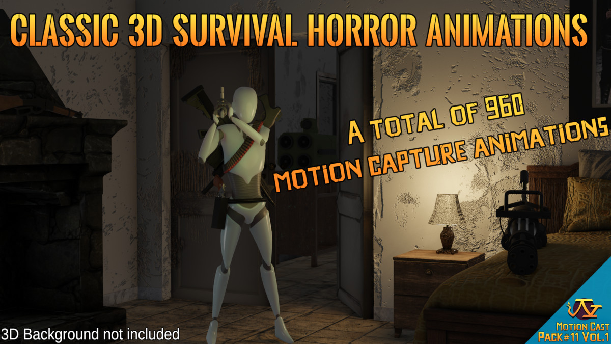 Classic 3D Survival Horror animations (Motion Cast#11 Vol.1)