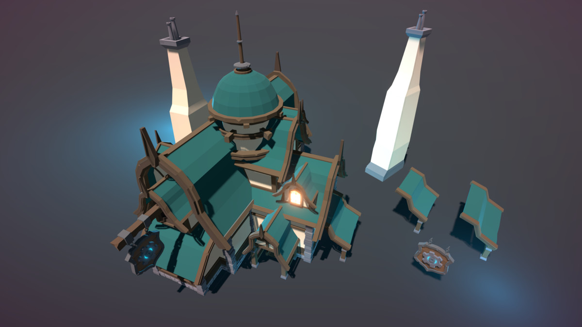 STYLIZED Fantasy Magitech Laboratory - Low Poly 3D Art
