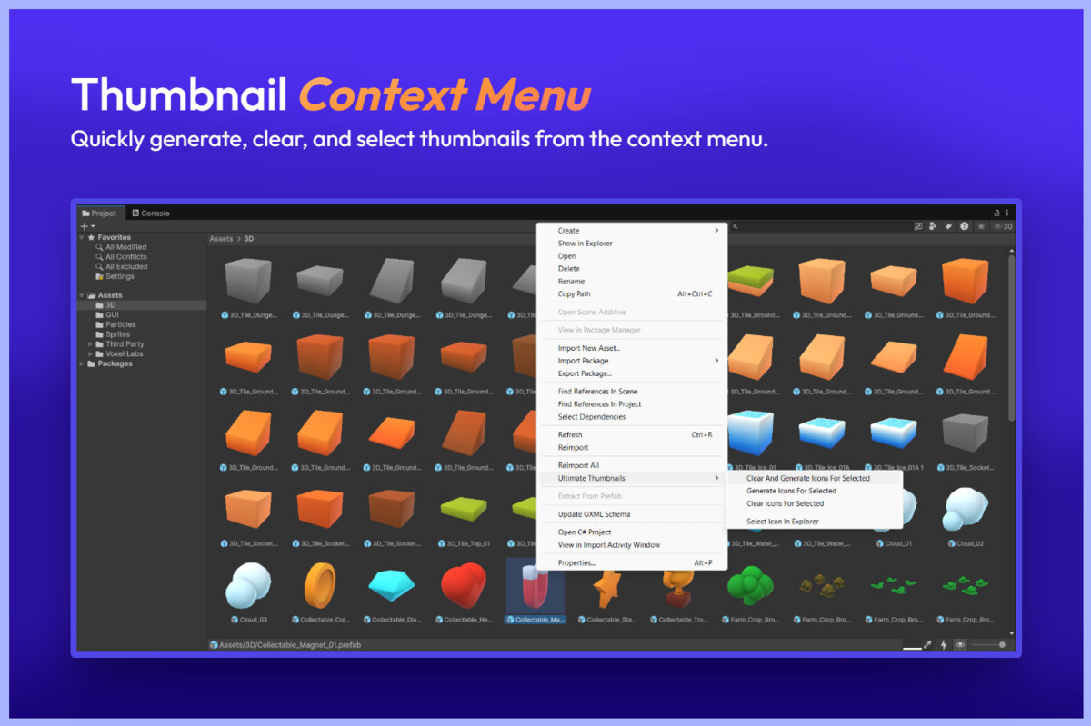 Ultimate Thumbnails: Preview Icons for UI, Particles, Models & Sprites