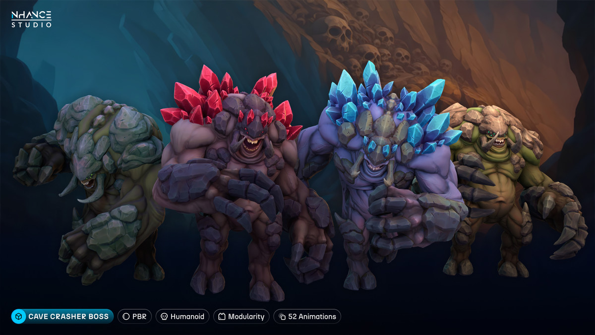 Stylized Cave Crystal Creatures Pack