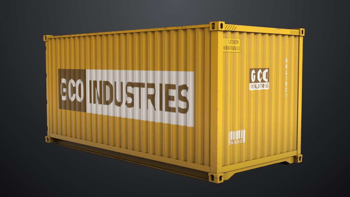 5 Cargo Container 20ft Single Mat URP HDRP Textures