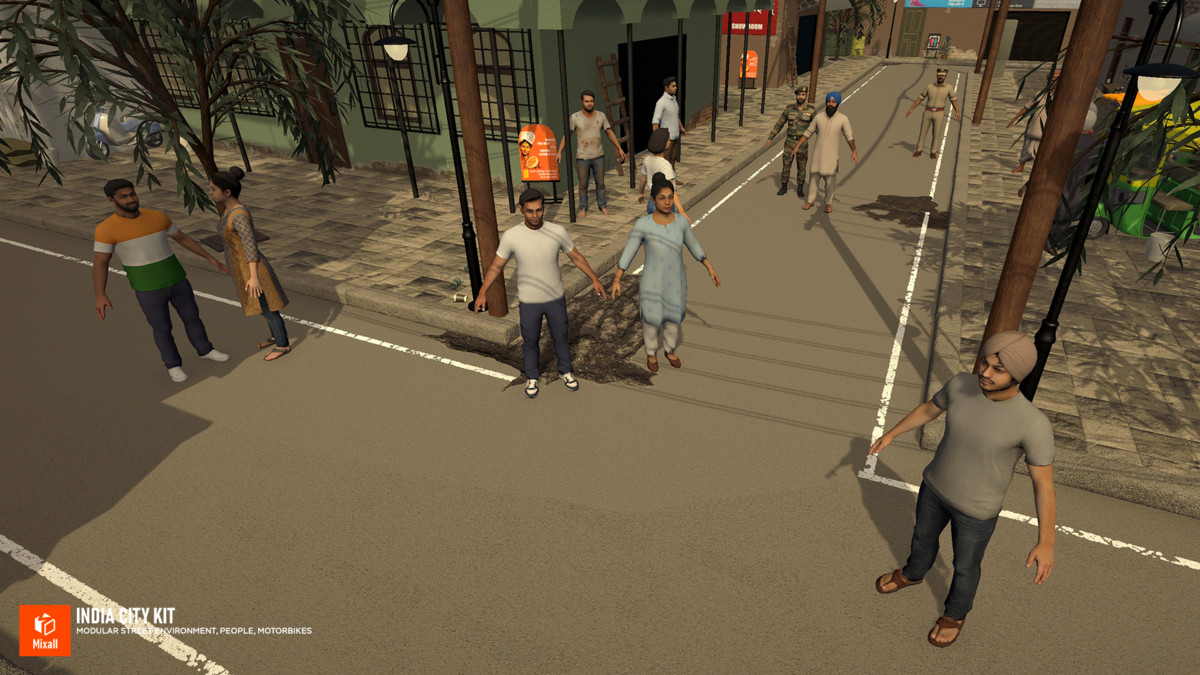 India City Kit - Modular Street Environment, People, Motorbikes