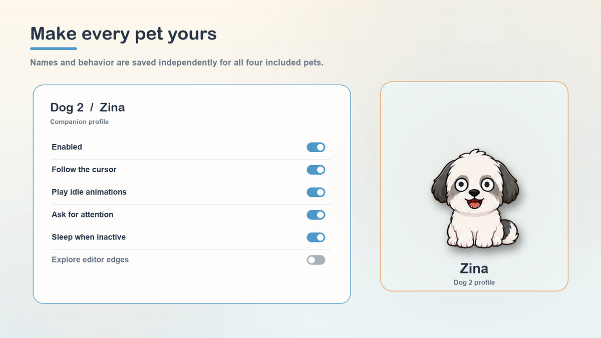 Editor Companion - Animated Editor Pet