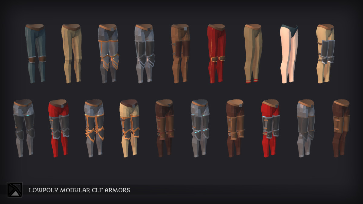 Lowpoly Elves Modular Armors - MEDIEVAL FANTASY SERIES