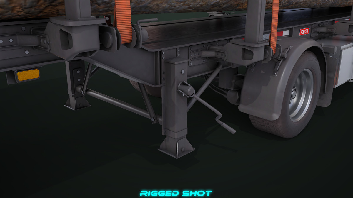 Truck 07 Log Trailer Green Version URP HDRP Textures