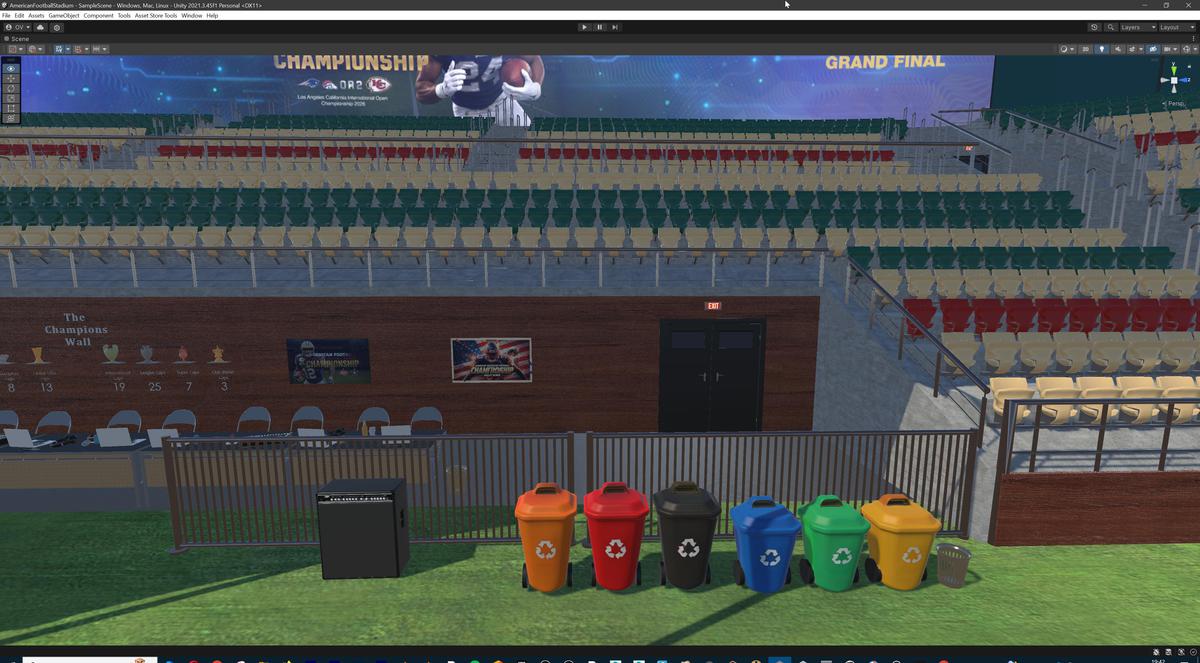 Modular American Football Stadium 3d Environment - Exterior, Interior, Props
