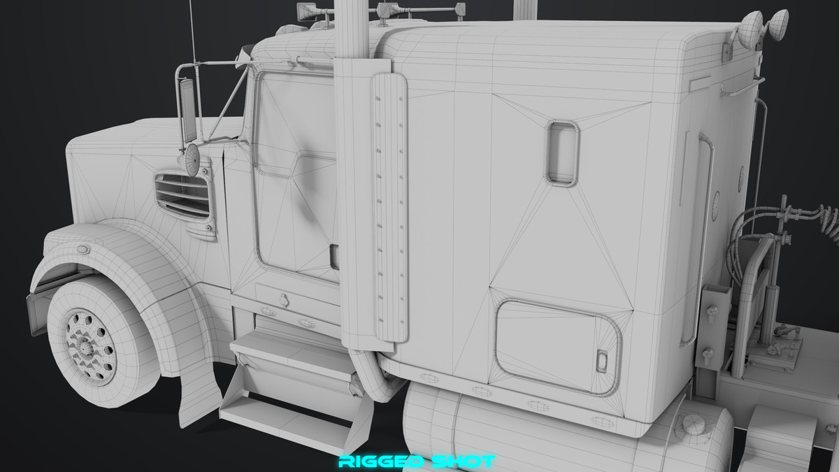 Truck 07 Log Trailer Grey Version URP HDRP Textures