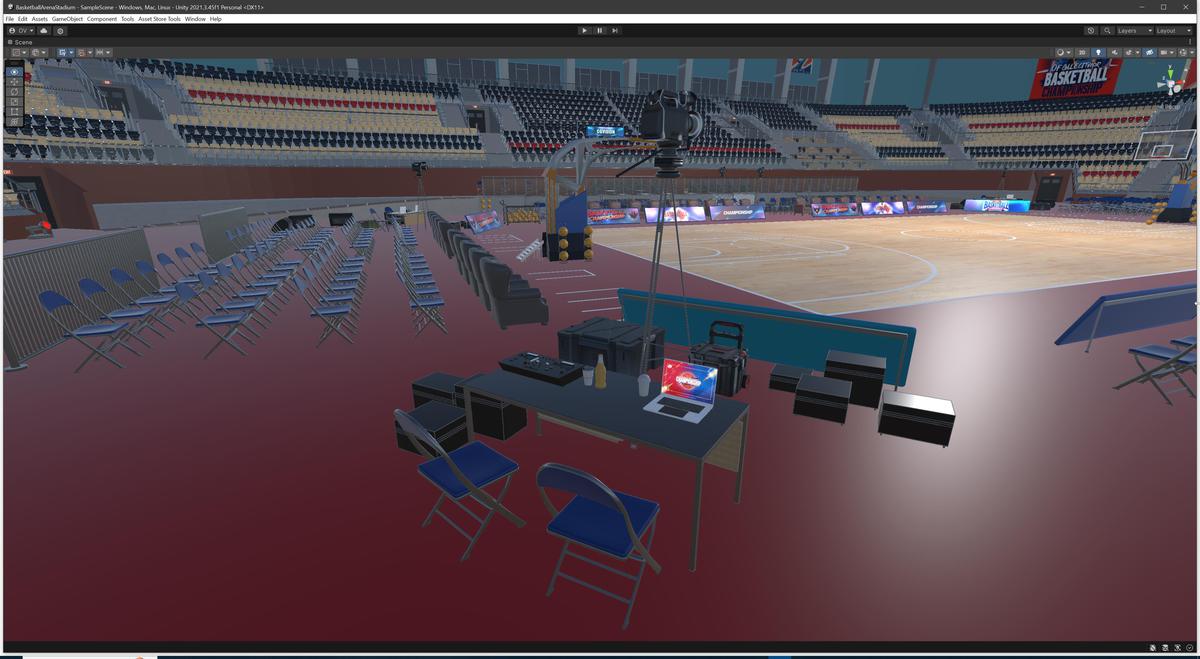Basketball Arena Stadium Interior - Modular Environment 3D Level