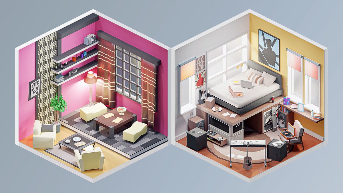 Interior 3 - Low Poly 3D Models Pack