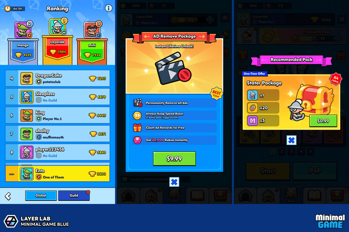 GUI Pro - Minimal Game Blue(+PSD)