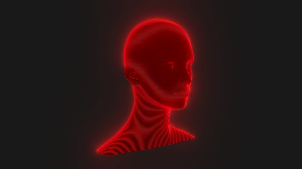 Sci-Fi Red Hologram Male Female Heads 3D Model Pack - Animated, Blend Shapes
