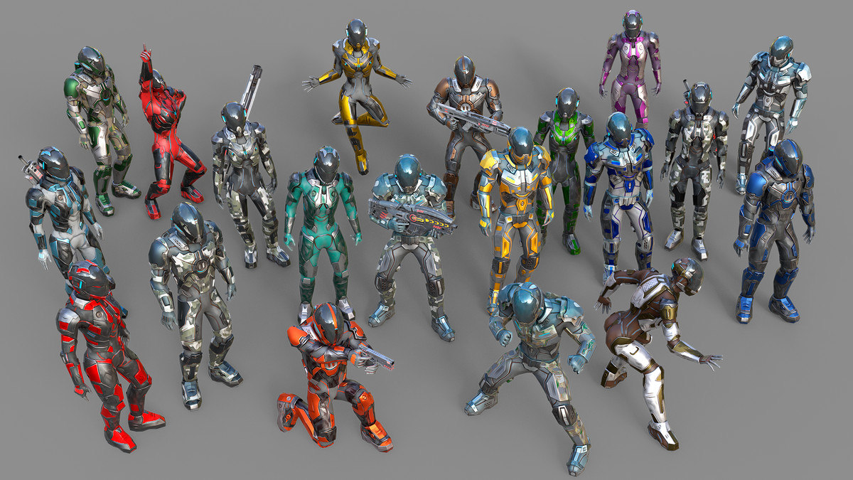 Low-poly Sci-Fi Troopers Bundle