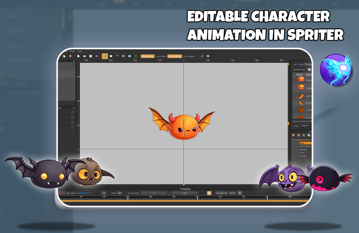 BATTY BUDDIES 2D Animated Character
