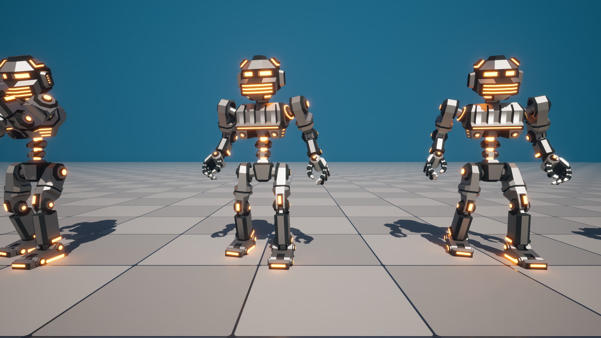 Sci-Fi Robot X-26.2 low-poly stylized