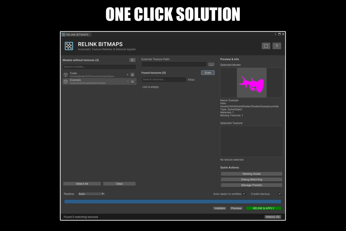 RELINK BITMAPS - Texture Auto-Linker & Material Generator