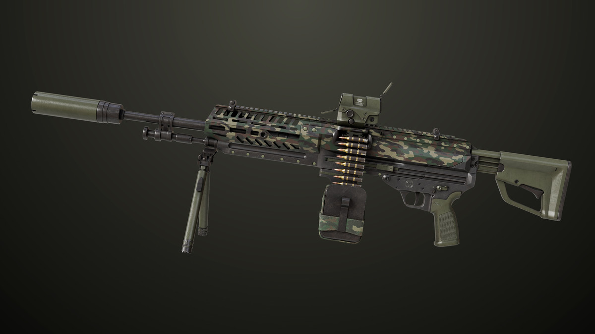 Machine Gun 14 Military Green URP HDRP Textures