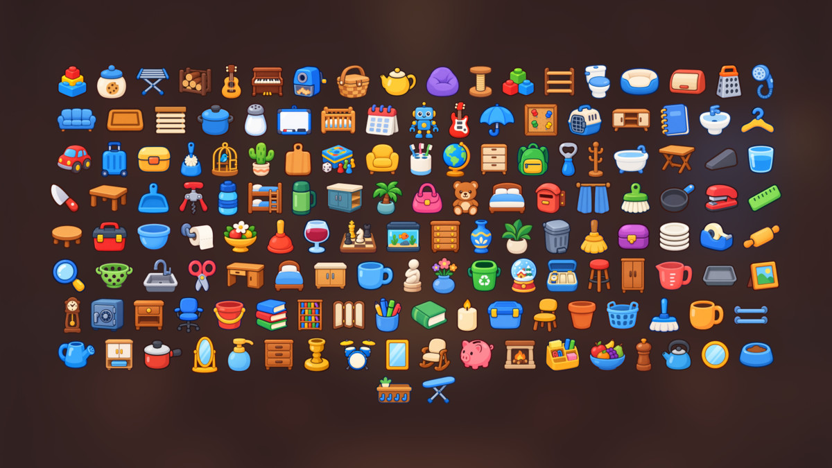 Household Items Home Furniture Kitchen Bathroom Storage Icons Pack
